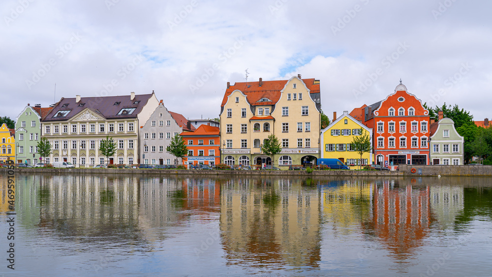 Colourful buildings in Landshut, Germany