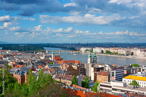 The Margaret Bridge and Island from the Buda Castle Hill, Budapest, Hungary photo