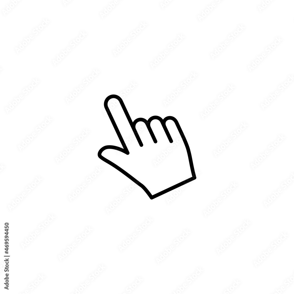 Hand cursor click icon vector Hand cursor click icon vector