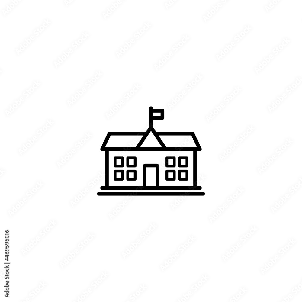 School Building icon, School Building sign vector School Building icon, School Building sign vector