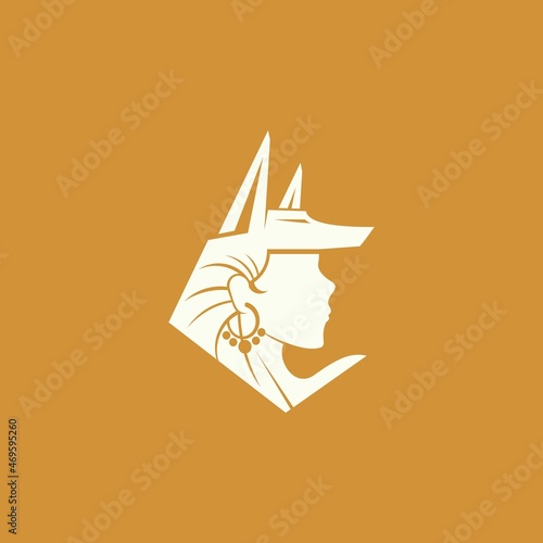 female anubis logo. vector illustration for business logo or icon