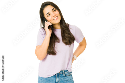 Young woman using her cellphone