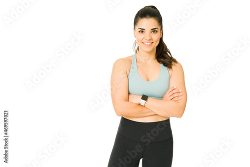 Active young woman working out