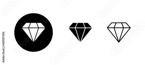 Diamond icons set. diamond gems sign and symbol