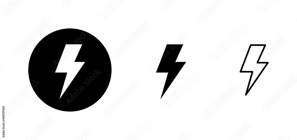 Lightning icons set. electric sign and symbol. power icon. energy sign Lightning icons set. electric sign and symbol. power icon. energy sign