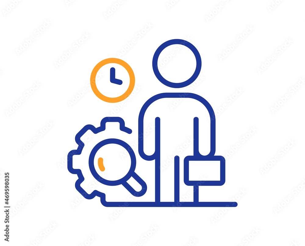 Inspect line icon. Quality research sign. Person verification symbol. Colorful thin line outline concept. Linear style inspect icon. Editable stroke. Vector Inspect line icon. Quality research sign. Person verification symbol. Colorful thin line outline concept. Linear style inspect icon. Editable stroke. Vector