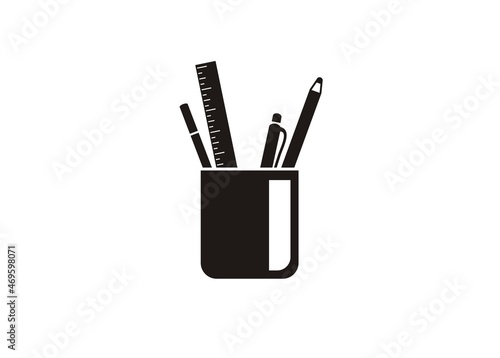 Stationary item simple illustration in black and white. photo