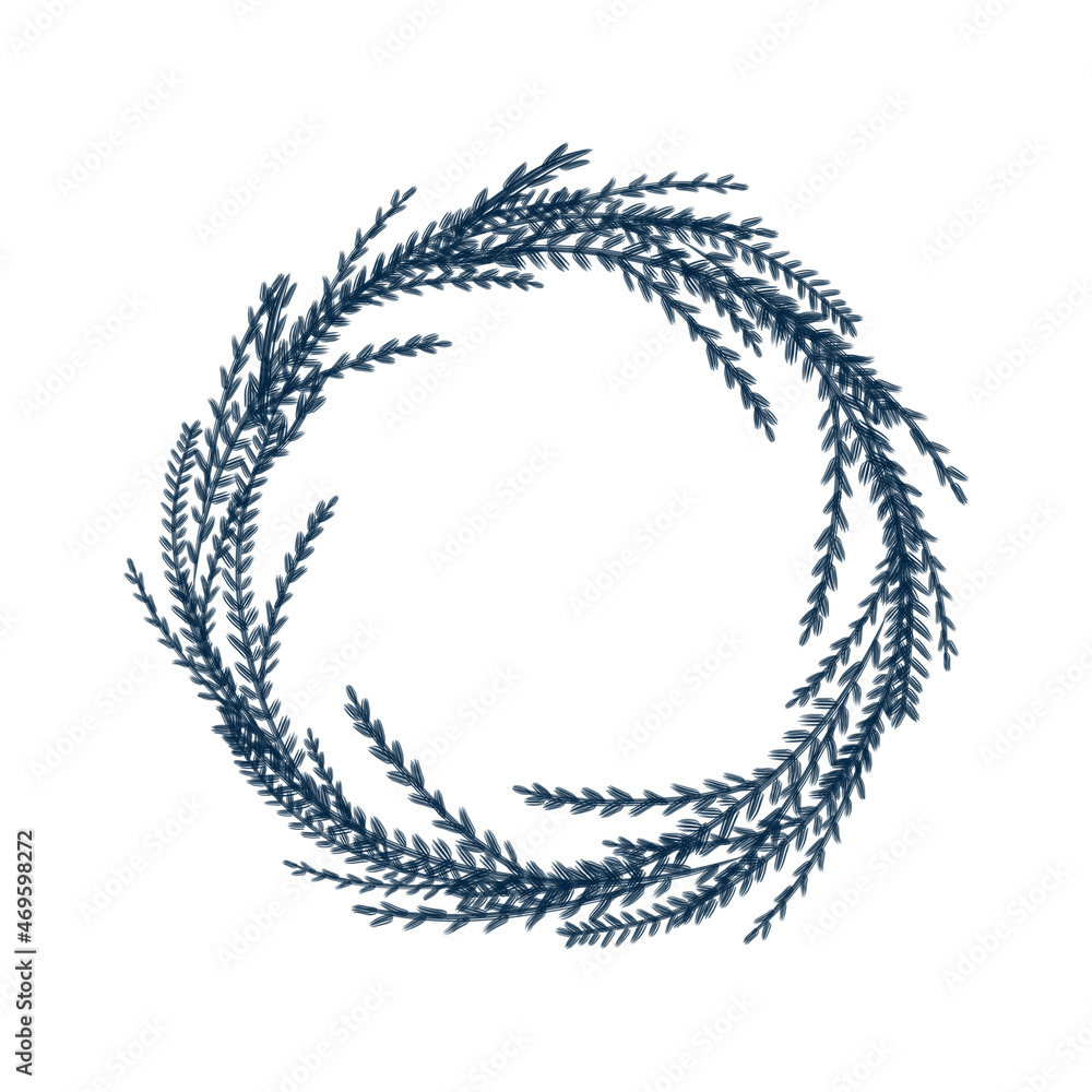Frame of leaves and branches. Wreath. New Year's card. Invitations. Congratulatory illustration. Design for a holiday. Illustration for postcards. Printing for printing. Design for invitations. Frame of leaves and branches. Wreath. New Year's card. Invitations. Congratulatory illustration. Design for a holiday. Illustration for postcards. Printing for printing. Design for invitations.
