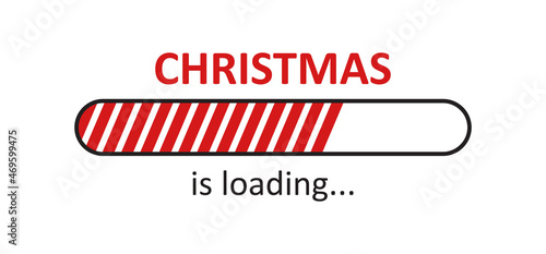 Christmas is loading progress bar, Christmas countdown vector. Simple holiday winter illustration