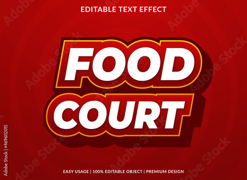 food court text effect with abstract and modern style use for business logo and brand