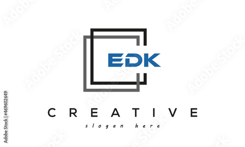 EDK square frame three letters logo design vector photo