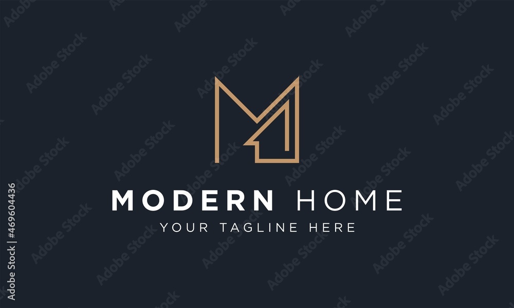 Initial M logo combined with home icon. Initial M logo combined with home icon.