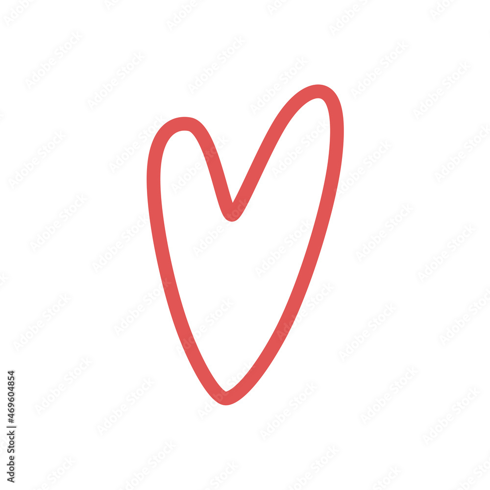 Heart isolated on a white background, contour. Heart isolated on a white background, contour.