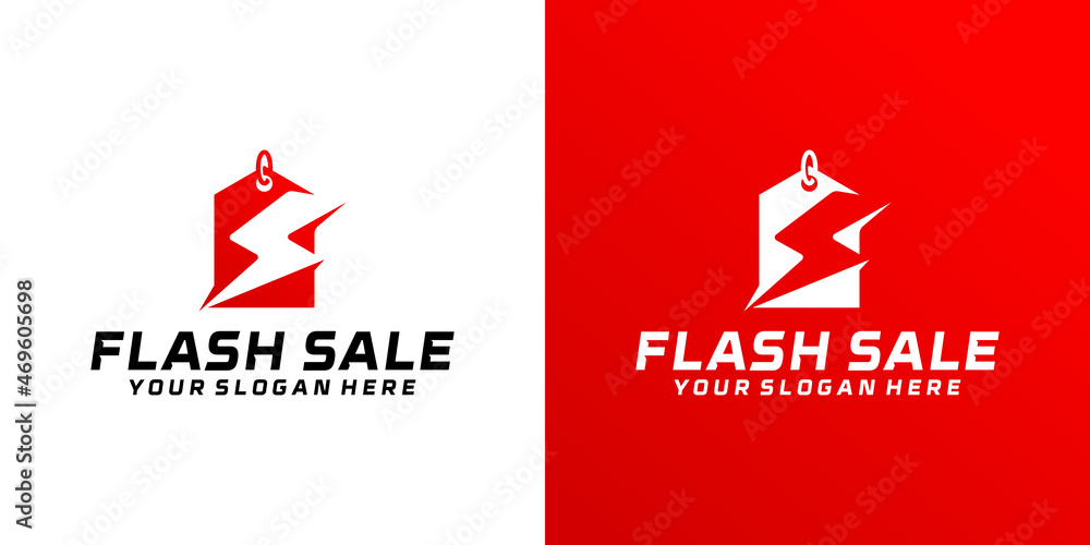 Obraz premium flash sale logo design, price tag and flash logo design