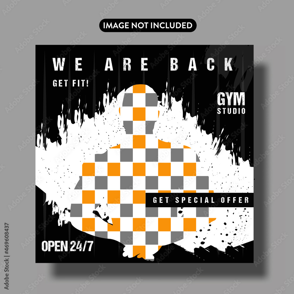 Obraz premium gym social media post template