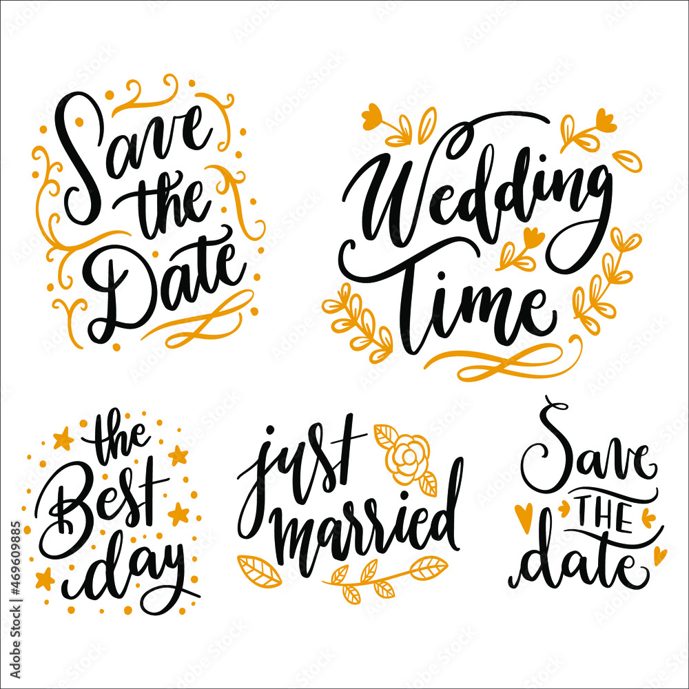 wedding lettering text symbol design