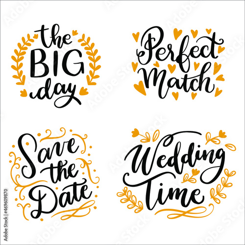 wedding lettering text symbol design
