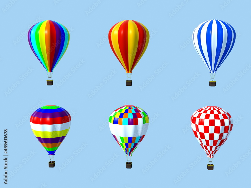 大空に飛ぶたくさんの気球
