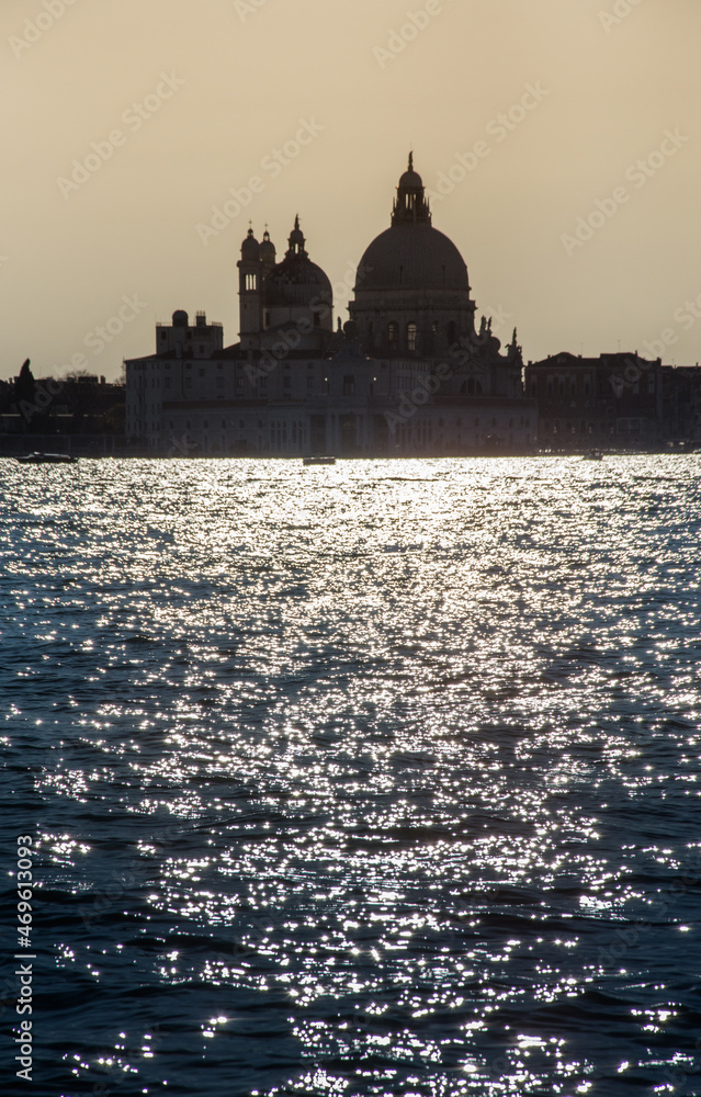 seen from the boat in the evening ,  Venice, Italy ,2019 . march