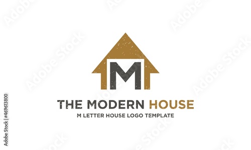 Initial M logo combined with home icon.