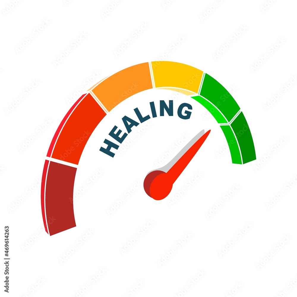 Healing measuring device with arrow and scale. Healing measuring device with arrow and scale.