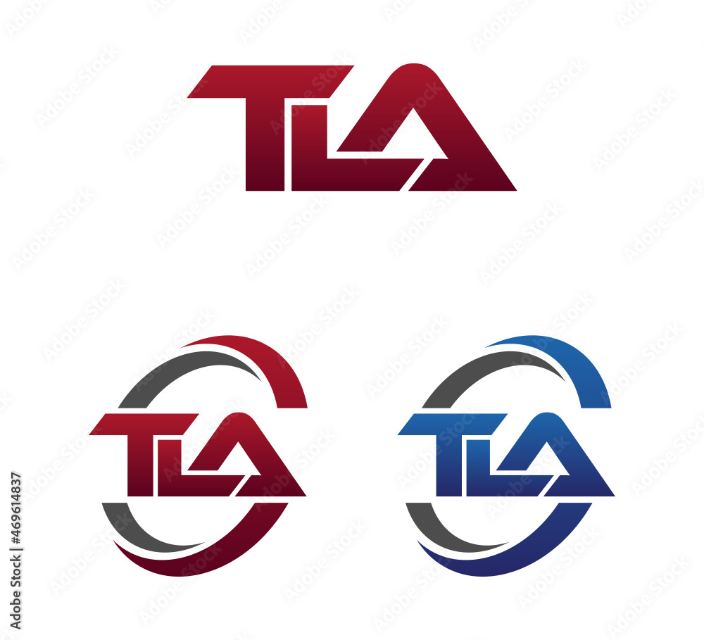 Modern 3 Letters Initial logo Vector Swoosh Red Blue TLA Modern 3 Letters Initial logo Vector Swoosh Red Blue TLA