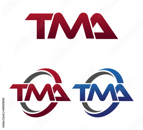 Modern 3 Letters Initial logo Vector Swoosh Red Blue TMA