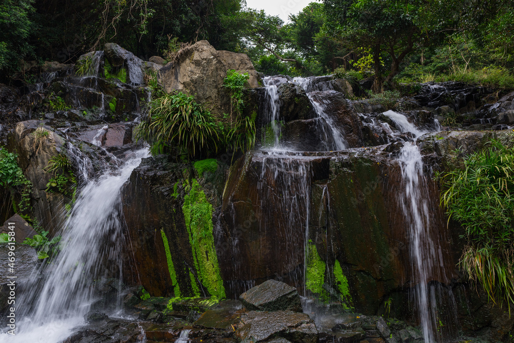 Cascade waterfall river in tropical forest