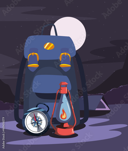 camp backpack poster