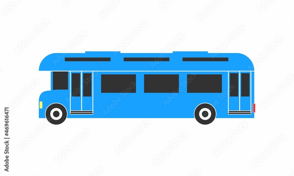Blue bus transportation vector logo