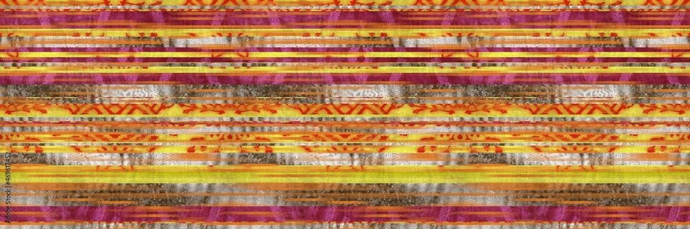 Seamless tribal ethnic stripe grungy border surface pattern design for print. High quality animal fur skin inspired illustration. Faded rug or carpet like cover graphic tile. Thick line textures. Seamless tribal ethnic stripe grungy border surface pattern design for print. High quality animal fur skin inspired illustration. Faded rug or carpet like cover graphic tile. Thick line textures.