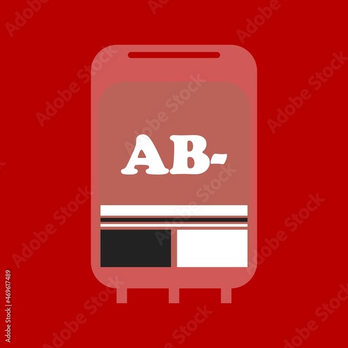 AB Negative blood in the bag. Blood bag vector illustration. Healthcare conceptual symbol design. 