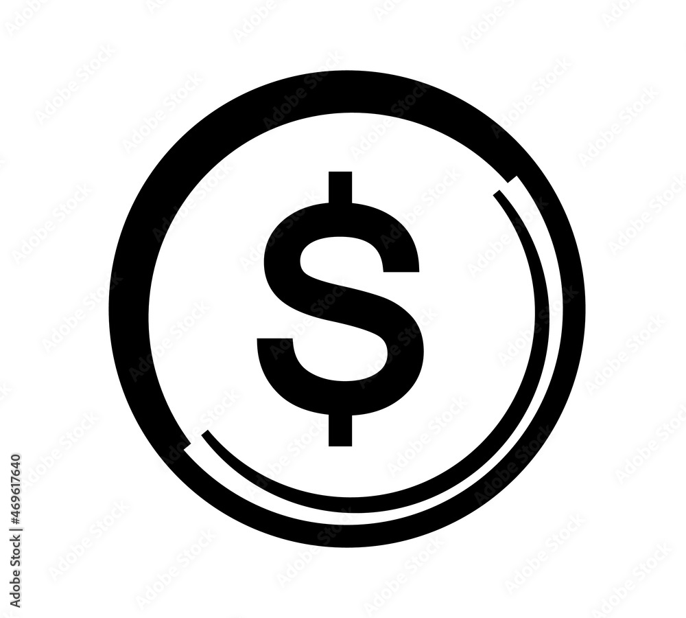 Coin icon. Money design. Gold dollar flat symbol. Vector illustration Coin icon. Money design. Gold dollar flat symbol. Vector illustration