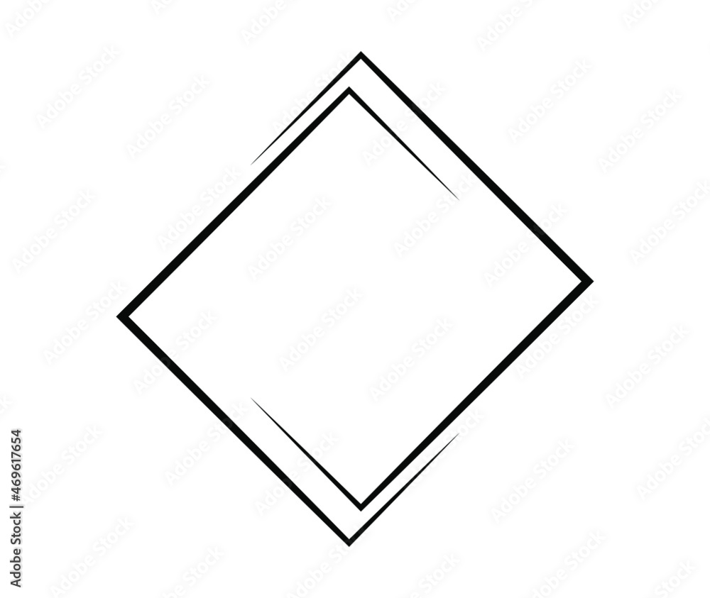 Square frame. Geometric abstract square element. Vector illustration