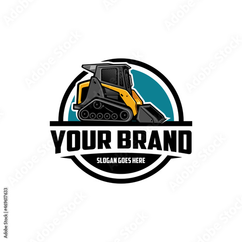 skid steer loader - construction equipment logo vector isolated