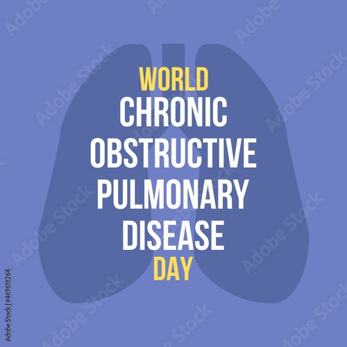 World Chronic Obstructive Pulmonary Disease Day vector design.  White,  and Yellow text on blue background with lung symbol. Healthcare conceptual design. 