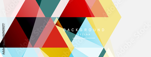 Color triangles composition, geometric abstract background. Techno or business concept, pattern for wallpaper, banner, background, landing page