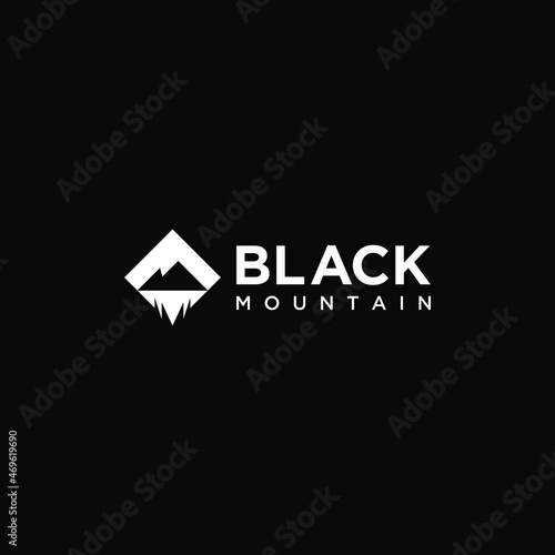 Black Mountain Logo Vector
