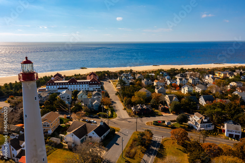 aerial view of ocean at cape may
