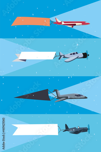 four airplanes with cartels