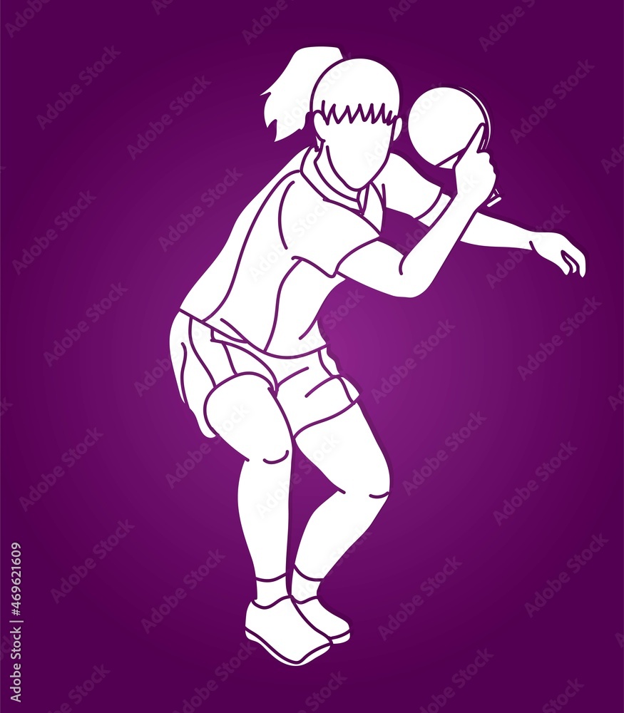 Ping Pong or Table Tennis Player Action Cartoon Sport Graphic Vector Ping Pong or Table Tennis Player Action Cartoon Sport Graphic Vector