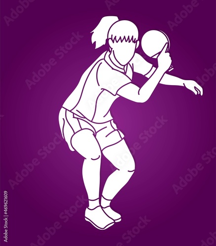 Ping Pong or Table Tennis Player Action Cartoon Sport Graphic Vector