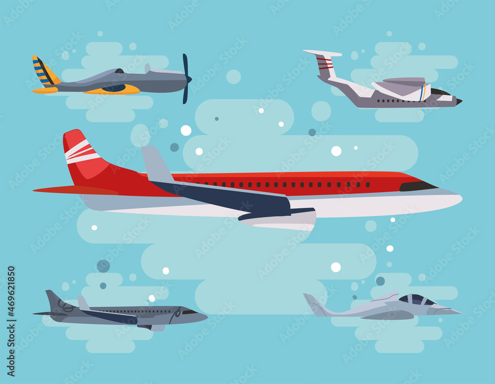 Obraz premium five fast airplanes