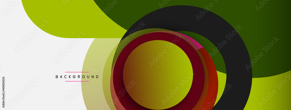 Creative geometric wallpaper. Minimal abstract background. Circles composition vector illustration for wallpaper banner background or landing page Creative geometric wallpaper. Minimal abstract background. Circles composition vector illustration for wallpaper banner background or landing page
