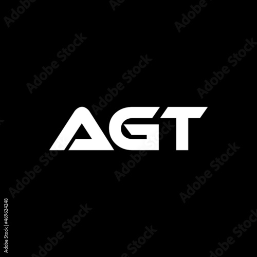 AGT letter logo design with black background in illustrator, vector logo modern alphabet font overlap style. calligraphy designs for logo, Poster, Invitation, etc.