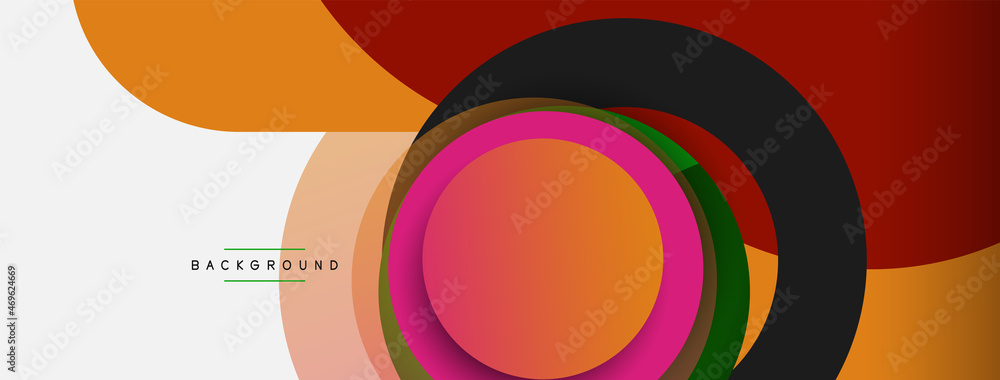 Vector round shapes circles minimal geometric background. Vector illustration for wallpaper banner background or landing page Vector round shapes circles minimal geometric background. Vector illustration for wallpaper banner background or landing page