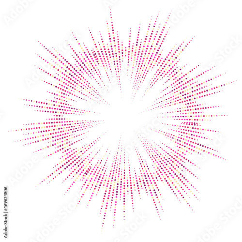 Bursting rays. Sunburst frame. Abstract equalizer element with dotted lines for design. Vector illustration.