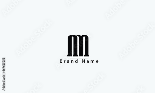 NM MN N M abstract vector logo monogram template
