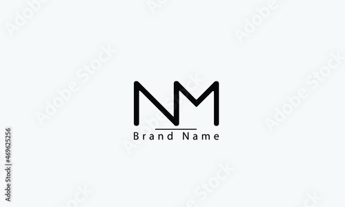 NM MN N M abstract vector logo monogram template