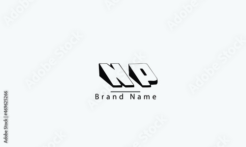 NP PN N P abstract vector logo monogram template